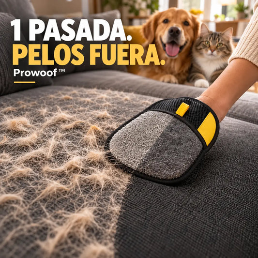 PROWOOF™ UNA PASADA Y PELOS FUERA. GUANTE ELECTROESTÁTICO PARA PERROS Y GATOS.