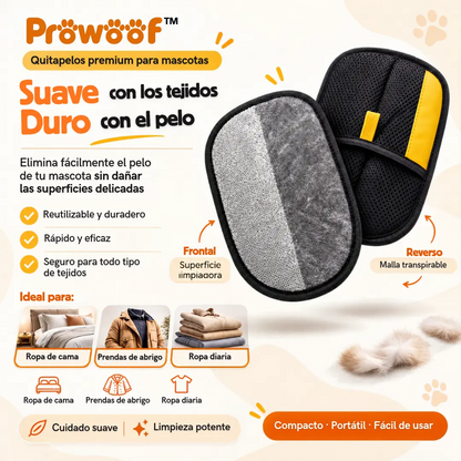 PROWOOF™ UNA PASADA Y PELOS FUERA. GUANTE ELECTROESTÁTICO PARA PERROS Y GATOS.